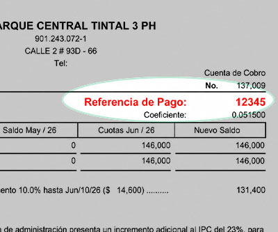 Referencia en cuenta de cobro